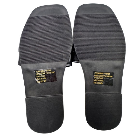 Torrid Black Chunky Chain Detail Slip On Slide Sandals Size 9 WW Goth Chic Y2K - Picture 4 of 5